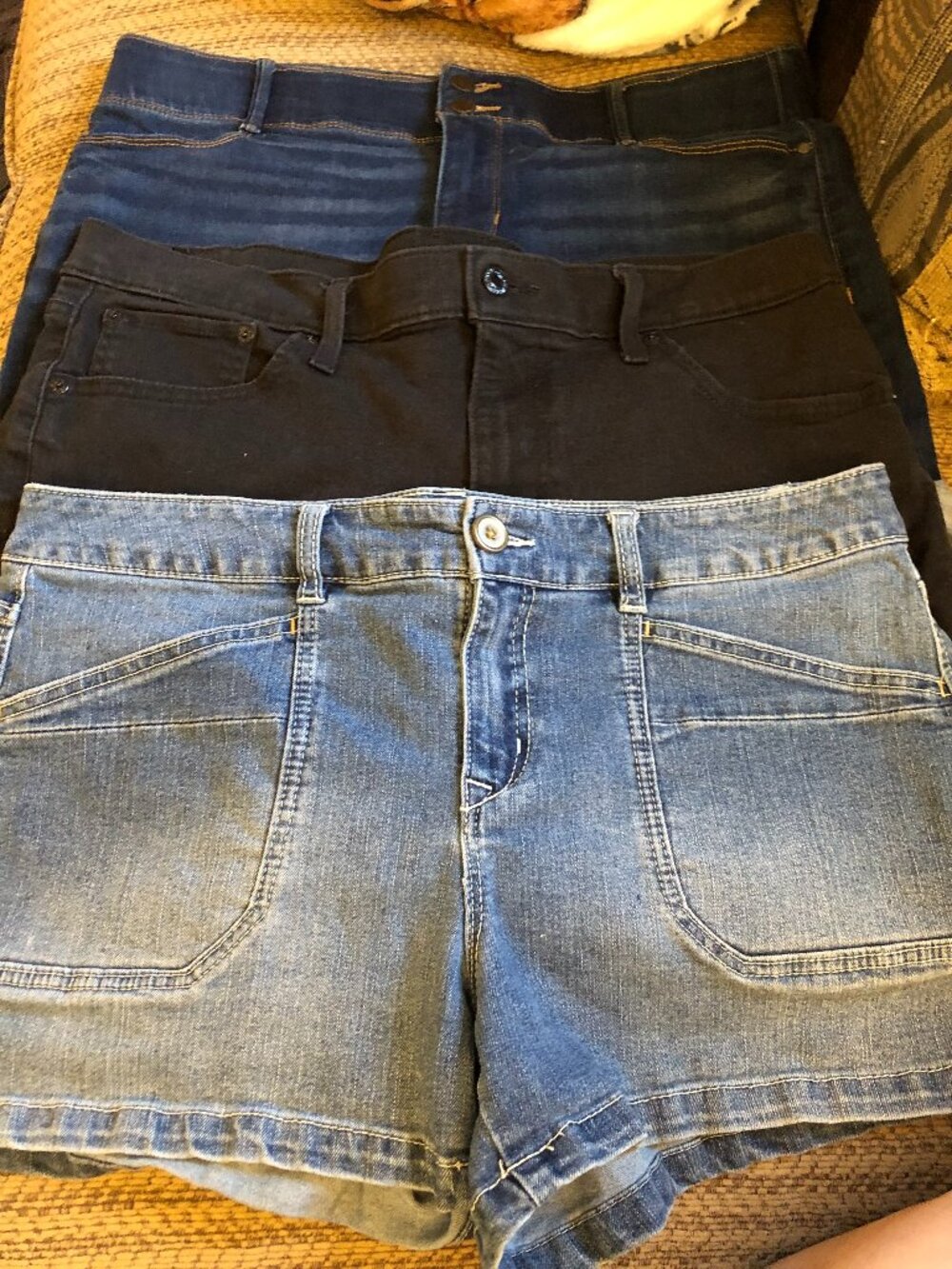 LOT of 3 Shorts APT 9 Sz 16 Short Jean, Levi Sz 33 Black Jean, & Unionbay 15 32W